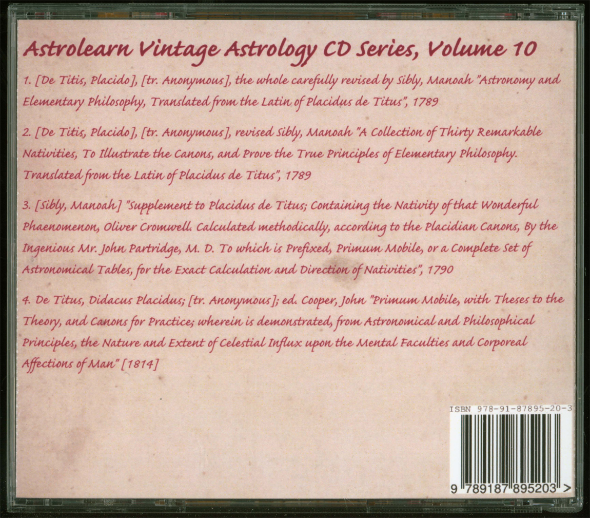 Astrolearn Vintage Astrology CD 10 rear cover