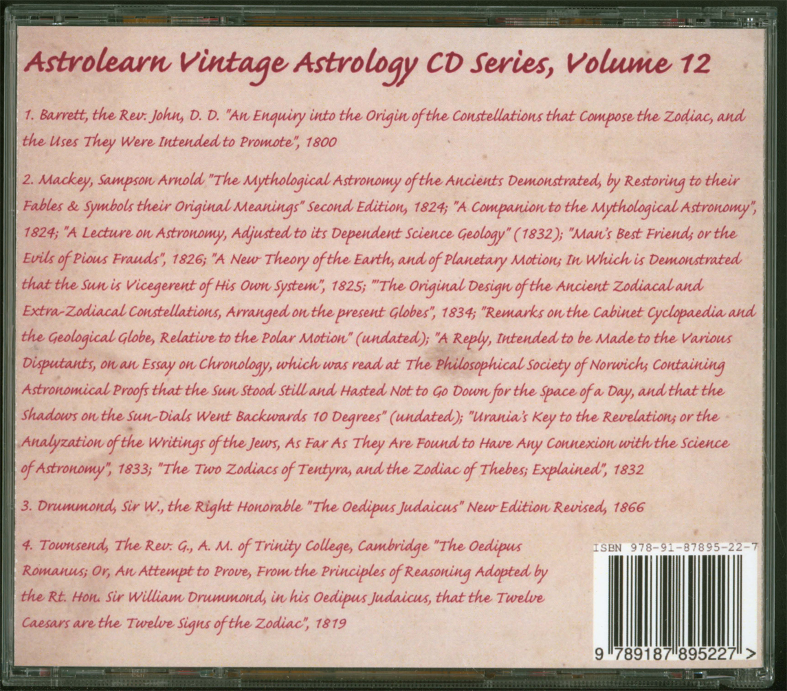 Astrolearn Vintage Astrology CD 12 Rear cover