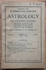 Astrology: the Astrologers' Quarterly Volume 5 Number 1, March-May 1931