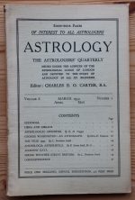 Astrology: the Astrologers' Quarterly Volume 6 Number 1, March-May 1932