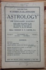 Astrology: the Astrologers’ Quarterly Volume 6 Number 3, September-November 1932, Copy 2