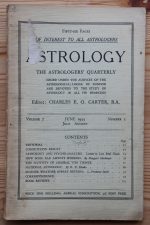 Astrology: the Astrologers’ Quarterly Volume 7 Number 2, June-August 1933, Copy 1