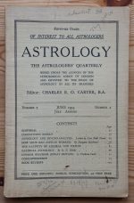 Astrology: the Astrologers’ Quarterly Volume 7 Number 2, June-August 1933, Copy 2