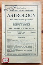 Astrology: the Astrologers’ Quarterly Volume 8 Number 1, March-May 1934, Copy 2