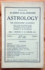 Astrology: the Astrologers’ Quarterly Volume 8 Number 2, June-August 1934, Copy 1