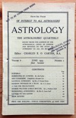 Astrology: the Astrologers’ Quarterly Volume 8 Number 2, June-August 1934, Copy 2