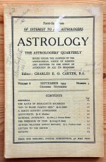 Astrology: the Astrologers’ Quarterly Volume 8 Number 3, September-November 1934, Copy 2
