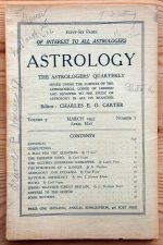 Astrology: the Astrologers’ Quarterly Volume 9 Number 1, March-May 1935