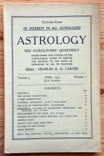 Astrology: the Astrologers’ Quarterly Volume 9 Number 2, June-August 1935