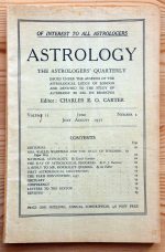 Astrology: the Astrologers’ Quarterly Volume 11 Number 2, June-August 1937