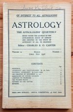 Astrology: the Astrologers’ Quarterly Volume 12 Number 1, March-May 1938