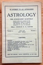 Astrology: the Astrologers’ Quarterly Volume 12 Number 2, June-August 1938
