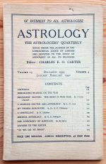 Astrology: the Astrologers’ Quarterly Volume 13 Number 4, December 1939 – February 1940