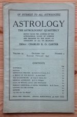 Astrology: the Astrologers' Quarterly Volume 14 Number 4, December 1940 - February 1941