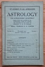Astrology: the Astrologers’ Quarterly Volume 15 Number 4, December 1941 - February 1942