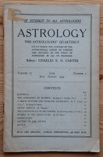 Astrology: the Astrologers’ Quarterly Volume 17 Number 2, June-August 1943