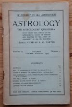 Astrology: the Astrologers’ Quarterly Volume 17 Number 3, September-November 1943