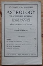 Astrology: the Astrologers’ Quarterly Volume 19 Number 3, September-November 1945, Copy 2