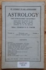 Astrology: the Astrologers’ Quarterly Volume 19 Number 4, December 1945 - February 1946