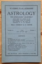 Astrology: the Astrologers’ Quarterly Volume 20 Number 2, June-August 1946