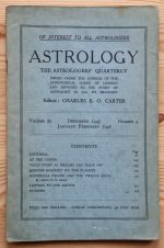 Astrology: the Astrologers’ Quarterly Volume 21 Number 4, December 1947 - February 1948