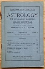 Astrology: the Astrologers’ Quarterly Volume 22 Number 4, December 1948 - February 1949, Copy 1