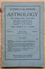 Astrology: the Astrologers’ Quarterly Volume 23 Number 1, March-May 1949, Copy 1