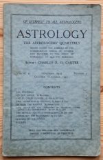 Astrology: the Astrologers’ Quarterly Volume 23 Number 3, September-November 1949
