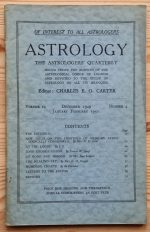 Astrology: the Astrologers’ Quarterly Volume 23 Number 4, December 1949 - February 1950, Copy 1