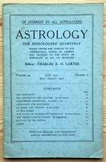 Astrology: the Astrologers’ Quarterly Volume 24 Number 2, June-August 1950, Copy 1