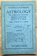 Astrology: the Astrologers’ Quarterly Volume 24 Number 3, September-November 1950, Copy 1