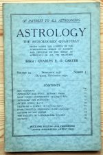 Astrology: the Astrologers’ Quarterly Volume 24 Number 3, September-November 1950, Copy 2