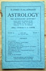 Astrology: the Astrologers’ Quarterly Volume 25 Number 2, June-August 1951, Copy 1