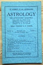 Astrology: the Astrologers’ Quarterly Volume 25 Number 3, September-November 1951