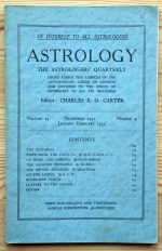 Astrology: the Astrologers’ Quarterly Volume 25 Number 4, December 1951 - February 1952, Copy 1