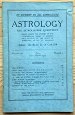 Astrology: the Astrologers’ Quarterly Volume 26 Number 2, June-August 1952