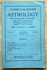 Astrology: the Astrologers’ Quarterly Volume 27 Number 1, March-May 1953