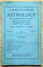 Astrology: the Astrologers’ Quarterly Volume 27 Number 2, June-August 1953