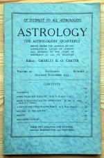 Astrology: the Astrologers’ Quarterly Volume 27 Number 3, September-November 1953