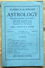 Astrology: the Astrologers’ Quarterly Volume 27 Number 4, December 1953 - February 1954