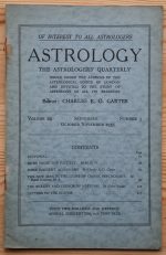 Astrology: the Astrologers’ Quarterly Volume 29 Number 3, September-November 1955