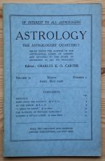 Astrology: the Astrologers’ Quarterly Volume 30 Number 1, March-May 1956, Copy 1