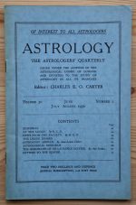 Astrology: the Astrologers’ Quarterly Volume 30 Number 2, June-August 1956, Copy 1