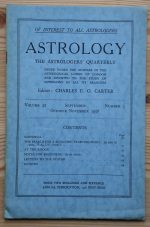 Astrology: the Astrologers’ Quarterly Volume 32 Number 3, September-November 1958