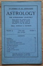 Astrology: the Astrologers’ Quarterly Volume 33 Number 2, June-August 1959