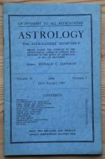 Astrology: the Astrologers’ Quarterly Volume 34 Number 2, June-August 1960, Copy 1