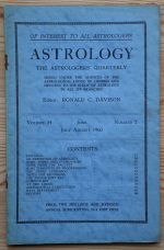 Astrology: the Astrologers’ Quarterly Volume 34 Number 2, June-August 1960, Copy 2