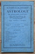 Astrology: the Astrologers’ Quarterly Volume 34 Number 3, September-November 1960, Copy 1