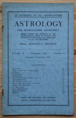 Astrology: the Astrologers’ Quarterly Volume 34 Number 4, December 1960 - February 1961, Copy 1