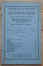 Astrology: the Astrologers’ Quarterly Volume 34 Number 4, December 1960 – February 1961, Copy 2